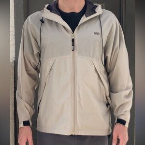 REI Windbreaker Jacket Lightweight Hooded Outdoor‎ Coat Beige Small